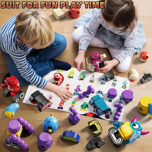 Miniatura 7 de Imanes Robot Juguetes de Construcción para Niños de 3-5 4-8 Años - 106 PIEZAS Juguetes de Monstruos Conjunto de Bloques de Construcción Apilables