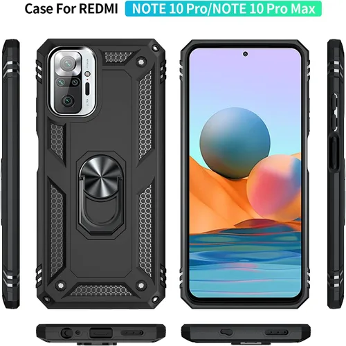 Miniatura 6 de Funda para Xiaomi redmi Note 10 Pro con protector de pantalla, ajuste delgado, protección militar, a prueba de golpes, funda trasera para Redmi Note