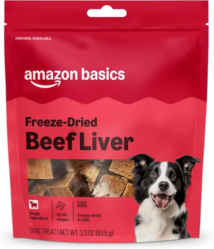 Marca Amazon – Wag - Golosinas para perros liofilizadas de un solo ingrediente, hígado de res, alto en proteínas, golosinas para entrenamiento
