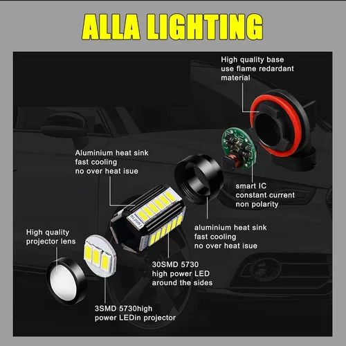 Miniatura 3 de Paquete de 2 luces antiniebla LED para automóvil, luces antiniebla de alto brillo, accesorios de repuesto de luz LED, luces de iluminación
