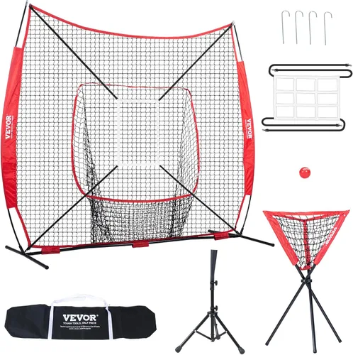 Miniatura 11 de VEVOR - Red de práctica de sóftbol, red portátil de entrenamiento de béisbol para batear, batear, atrapar, lanzar, equipo de respaldo con marco