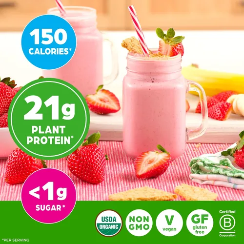 Miniatura 6 de Orgain - Proteína orgánica vegana en polvo, fresas y crema - 21g de proteína a base de plantas, 4g de fibra prebiótica, bajo en carbohidratos netos