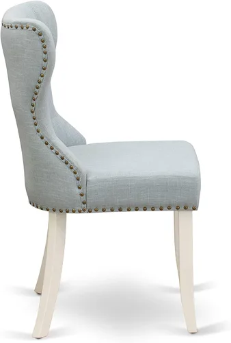 Miniatura 7 de East West Furniture Hartland - Juego de comedor de 3 piezas para espacios pequeños contiene una mesa de comedor redonda con pedestal y 2 sillas