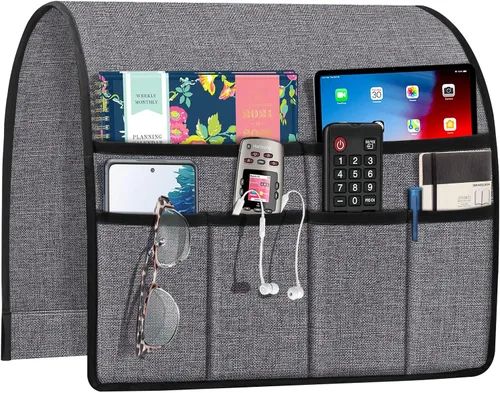 Miniatura 24 de Joywell Organizador de Sillón Reclinable con 6 Bolsillos Caddy de Sillón Soporte de Control Remoto para Sofá Reposabrazos Organizador Antideslizante