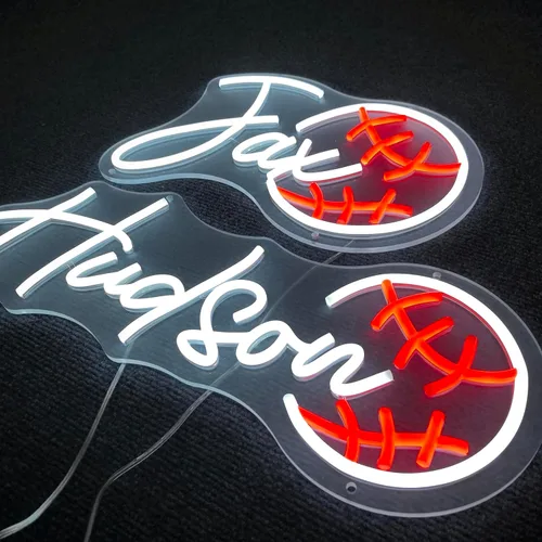 Miniatura 5 de Letrero de neón personalizado con nombre, con luz de neón para decoración de pared, letreros deportivos personalizables con luz LED para decoración