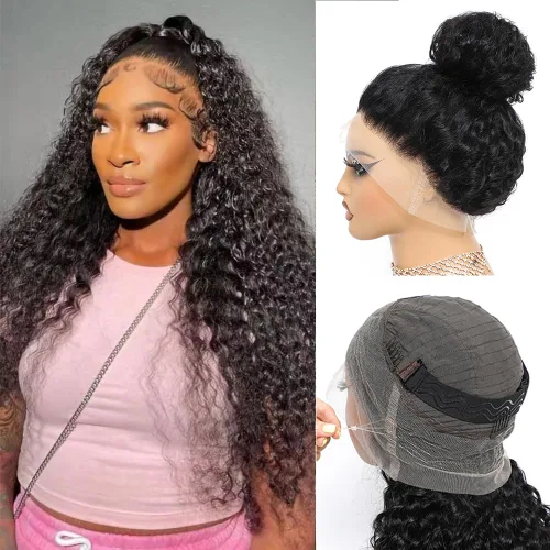 Miniatura 12 de Peluca de Cabello Humano con Corte Pixie Bob Sin Pegamento Pre Desplumada Pre Cortada Húmeda y Ondulada Pelucas de Encaje Frontal para Mujeres