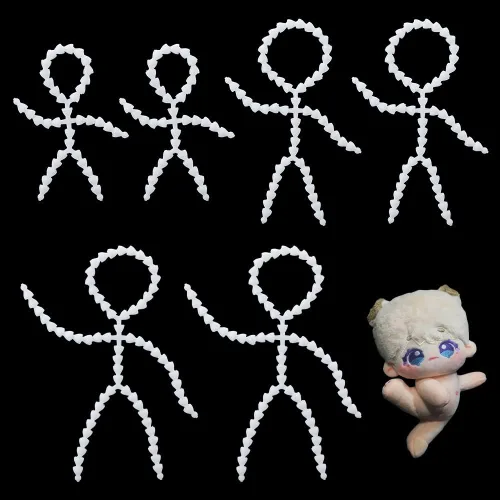 Miniatura 8 de PH PandaHall 6 piezas de marioneta de esqueleto movible, modelo de cuerpo completo, extremidades y articulaciones de cabeza para hacer manualidades