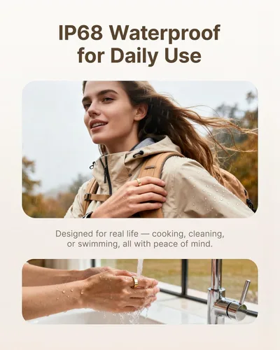 Miniatura 7 de Anillo inteligente para mujeres/hombres, anillo de seguimiento de actividad física con vibración de llamada y alarma, frecuencia cardíaca, oxígeno