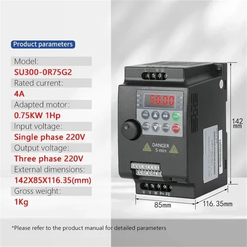Miniatura 2 de VFD 0.75/1.5/2.2/4/5.5KW 220V/380V 3 Phase Output Variable Frequency Drive Converter Motor Speed Controller Inverter(0.75kw-220v 1PH-3PH)