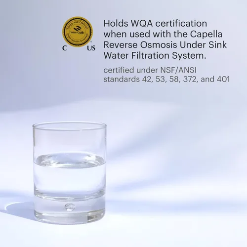 Miniatura 5 de Brondell Juego de filtros de repuesto de ósmosis inversa para sistema de filtración de agua Capella RO, carbón activado Plus y filtros de bloque