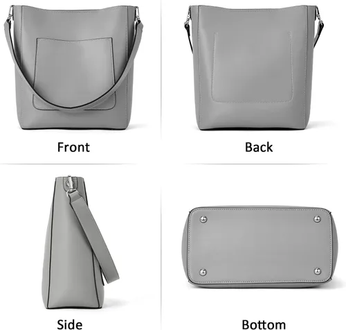 Miniatura 3 de BROMEN - Bolso de cuero para mujer, bolso estilo Hobo para llevar al hombro o cruzado