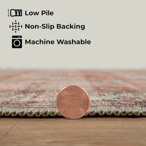 Miniatura 7 de GLN Rugs Traditional Collection - Alfombra de felpilla lavable a máquina, tradicional lavable, antideslizante, alfombra de felpilla de pelo corto