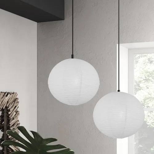 Miniatura 6 de Juego de 2 faroles de papel redondos blancos de 12 x 12 pulgadas, diseño plegable chino para sala de estar, dormitorio, pantalla de techo