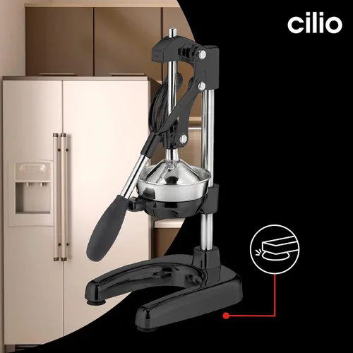 Miniatura 5 de Cilio Exprimidor manual de prensa cítrica de grado comercial, negro