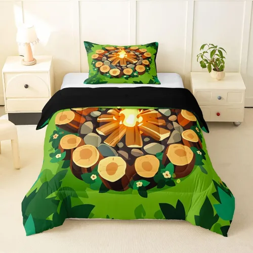 Miniatura 50 de Erosebridal Juego de edredón de pesca tamaño individual para hombres, juego de ropa de cama de peces de lubina para pescadores, niños de caza