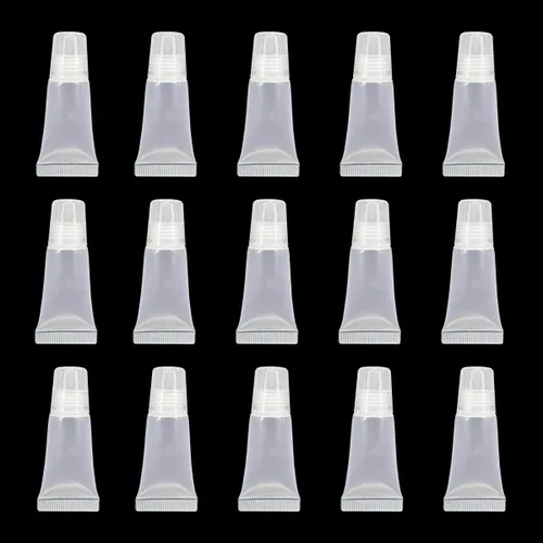 20 tubos vacíos de bálsamo de brillo de labios de 0.2 fl oz, tubos suaves, lindos tubos de apriete, mini recipientes cosméticos para brillo de