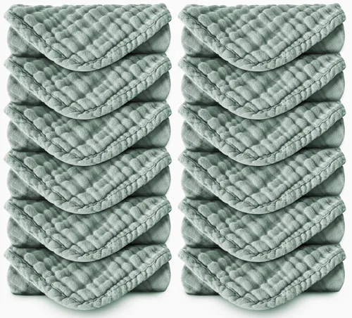 Miniatura 23 de Paquete de 8 pañitos grandes para bebés, de 20 por 10 pulgadas, son ultra absorbentes, se pueden lavar a mano, ideales para recién nacidos, toalla