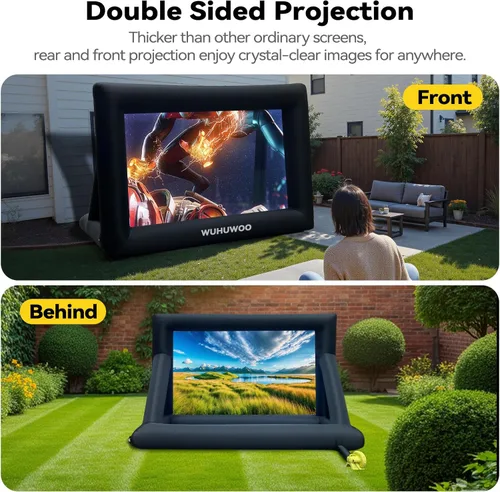 Miniatura 2 de Pantalla de Película Inflable para Exteriores de 24 Pies, Pantalla de Proyector Hinchable para Exteriores con Soplador de Aire y Bolsa