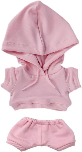 Miniatura 8 de niannyyhouse Ropa deportiva de felpa de 7.9 in, ropa deportiva elástica y sólida, con capucha, pantalones, juguete de peluche suave, accesorios