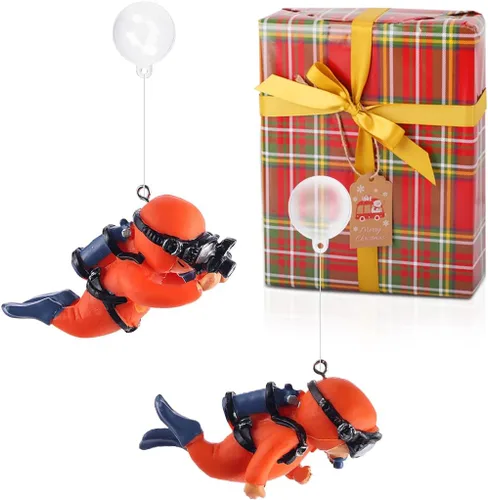 Miniatura 7 de Paquete de 2 decoraciones de pecera, lindos adornos de acuario de buceador, juguete de decoración con divertido dispositivo flotante, accesorios