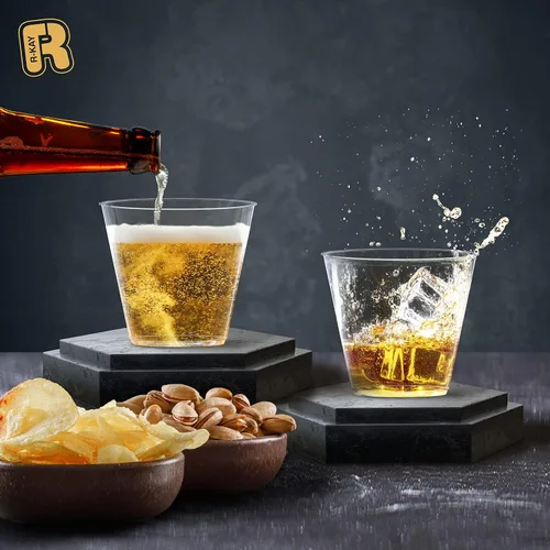 Miniatura 2 de R-kay Vasos de plástico transparente de 9 onzas para fiestas, paquete de 100 vasos transparentes, vasos desechables resistentes, copas de vino