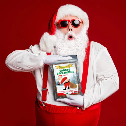 Miniatura 3 de Santa's Sack Munch Spicy Trail Mix - Divertido diseño de Papá Noel de luna - Regalos comestibles para hombres - Mezcla picante, fabricado