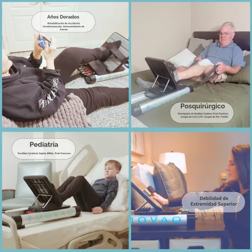 Miniatura 9 de Mini máquina de prensa de piernas en la cama para rehabilitación Entrenador de fuerza de piernas de bajo impacto para recuperación neurológica