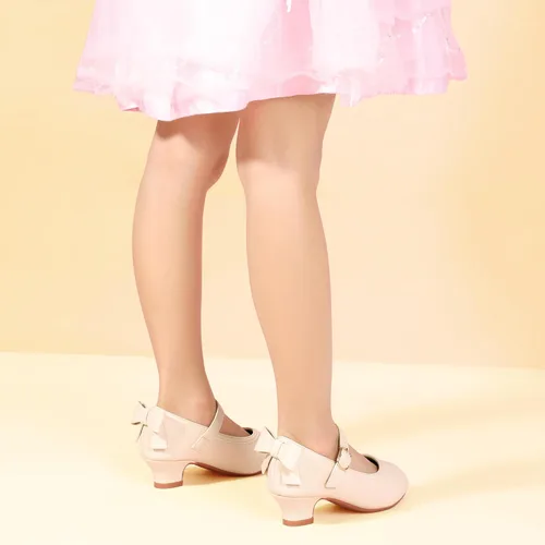 Miniatura 50 de PANDANINJIA Vestido de jada para niñas y niños pequeños, zapatos de princesa Mary Jane con tacones con lazo para fiesta, boda, boda