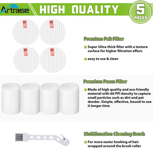 Miniatura 6 de Reemplazo del filtro de vacío compatible con Shark IQ Robot R101AE, RV1001AE, UR1005AE, RV912S, UR1000SR base autovaciante, comparado con el número