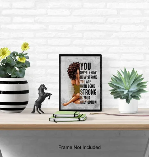 Miniatura 5 de Arte y decoración inspiradora de pared afroamericana, arte negro, regalos de aliento para mujeres y mujeres, citas positivas edificantes, chica