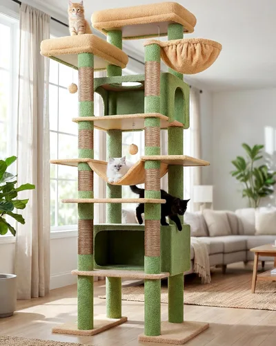Miniatura 11 de Globlazer XXL Árbol Gigante para Gatos, Torre Alta de 83 Pulgadas de Alta Resistencia para Gatos Grandes de Interior, Casa de Gatos de Varios