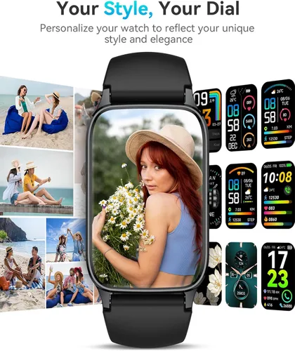 Miniatura 6 de Rastreador de actividad física para mujeres y hombres, reloj inteligente compatible con iPhone Android, contador de pasos impermeable IP68 con más