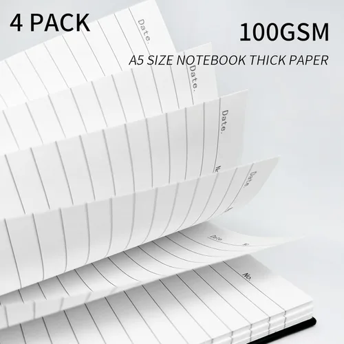Miniatura 25 de Cuaderno grande en espiral rayado - Paquete de 4 cuadernos rayados de 8.5" x 11" con tapa dura de 7mm, cuaderno de 120 páginas, papel grueso de 100