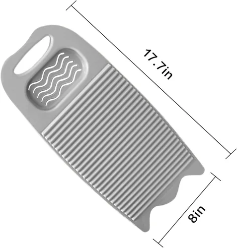 Miniatura 2 de Tabla de lavar, tabla de lavar para lavar ropa a mano, tabla de lavar de plástico para el hogar con soporte portátil (A-Gris)