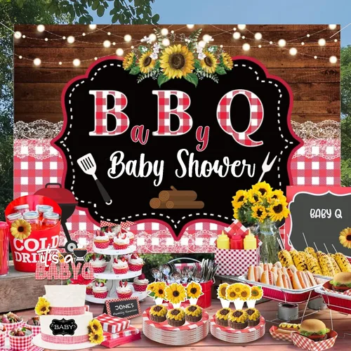 Miniatura 7 de 137 piezas de decoración de barbacoa para baby shower, Hombae Its A Baby Q, decoración de baby shower, telón de fondo, globo, guirnalda, pancarta