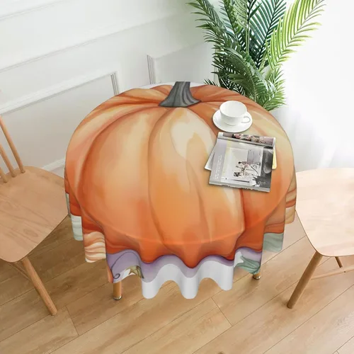 Miniatura 15 de Mantel redondo de 60 pulgadas impermeable con estampado de bulldogs ingleses, mantel circular para cocina, comedor, arrugas, mantel redondo