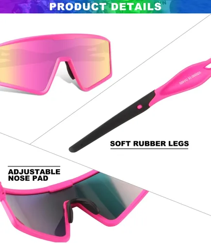Miniatura 6 de Gafas de sol para ciclismo para hombres y mujeres, lentes de sol deportivos con protección UV para correr, lentes de sol para béisbol, ciclismo