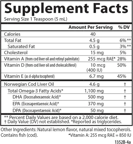 Miniatura 9 de Carlson - Aceite de hígado de bacalao para niños, 550 mg de Omega-3, vitaminas A y D3, noruego salvaje, sabor a goma de mascar de burbujas, 250 mL