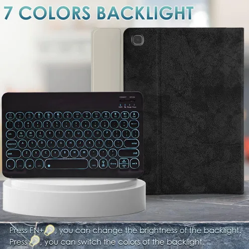 Miniatura 6 de Funda con teclado retroiluminado para Samsung Galaxy Tab S5e de 10.5 pulgadas 2019, 7 colores de retroiluminación desmontable teclado inalámbrico