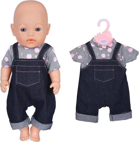 Miniatura 2 de ebuddy 6 juegos de ropa de muñeca para muñecas recién nacidas de 16.9 in, muñecas de bebé de 15 pulgadas, muñeca americana de 18 pulgadas 6