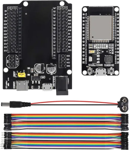Miniatura 5 de Placa de desarrollo de 30 pines 2.4 GHz WiFi Bluetooth de doble núcleo para Arduino, con placa de expansión USB tipo C + cable de alimentación