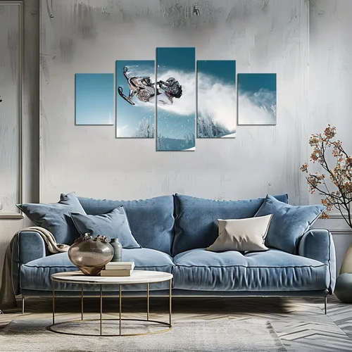 Miniatura 2 de Arte de pared de motos de nieve, fotografía, decoración de pared, motos de nieve, imágenes de acción, impresión en lienzo, pintura deportiva