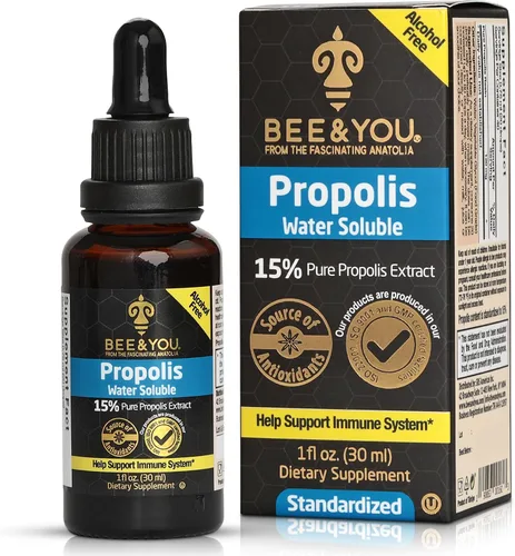 Bee and You Extracto de propóleo puro natural, soluble en agua, propóleos de abeja, alta potencia, suplemento de apoyo inmunológico ultra puro,