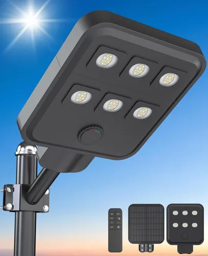 Miniatura 14 de JAYNLT X-13000W Luces de calle solares al aire libre, luces de estacionamiento comerciales ultragrandes de 6500K del atardecer al amanecer, luz