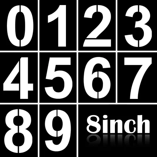 Juego de plantillas de números grandes de 8 pulgadas, juego de plantillas de números de dirección de 0 a 9, plantillas de pintura de números de 7.9