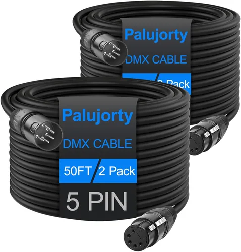 Miniatura 6 de Paquete de 2 cables DMX de 5 pines de 10 pies con 3 conductores para iluminación de escenario y controlador