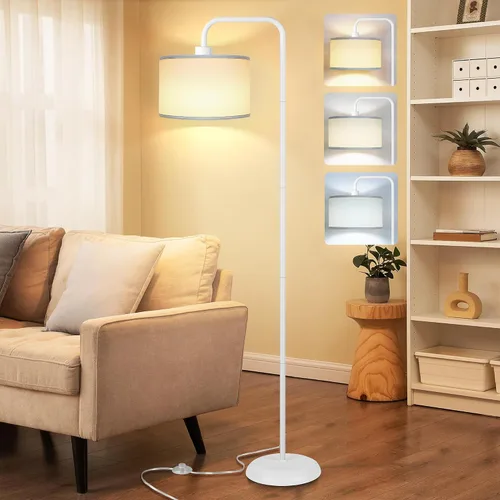 Miniatura 11 de [Actualizada] Lámpara de pie LED para sala de estar, lámpara de pie de 3 temperaturas de color con interruptor de pie, lámpara de pie moderna alta