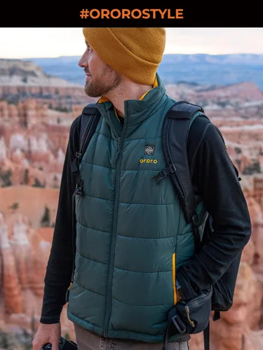 Miniatura 5 de ORORO - Chaleco térmico ligero con batería, para hombre