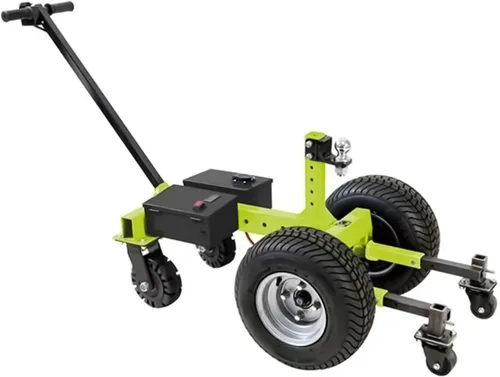 Miniatura 11 de Tow Tuff Plataforma rodante eléctrica para remolque con neumáticos de 13" y rueda giratoria de 8", capacidad de 3500 lb, verde - Altura de bola