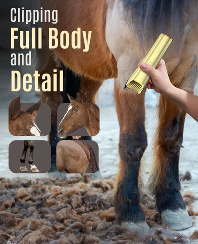Miniatura 5 de oneisall cortaúñas inalámbricas para caballos, cortaúñas para el aseo de bajo ruido de 2 velocidades, kit de aseo y afeitado para caballos para pelo